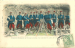Infanterie française au bivouac pendant les manoeuvres près de la frontière