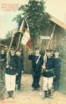 Le drapeau de la Société de Tir et de Préparation Militaire de Blâmont-Cirey et sa garde d'honneur. 31 juillet 1910