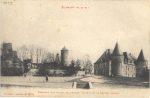 Ensemble des ruines de l'ancien château et le château actuel -  1919 (timbre 5 c + 5 c)