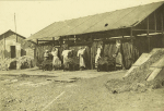 Nancy - Route de Toul - Atelier de camouflage - Séchage des toiles de sacs peintes - 3 avril 1918